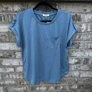 Cable & Gauge Studio blue short sleeve pocket t-shirt #casual